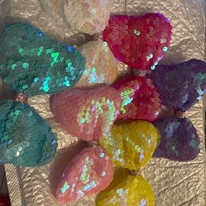 Colorful Sequin Heart Hair Clips